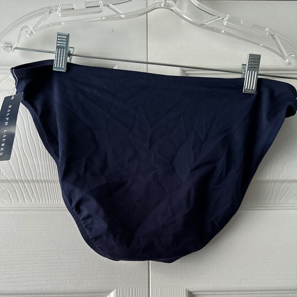 Ralph Lauren (NEW) navy blue and aqua bikini bottom, size L - Picture 3 of 4
